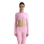 Top Cropped de Manga Comprida Flo