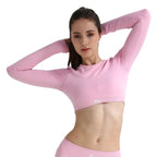 Top Cropped de Manga Comprida Flo